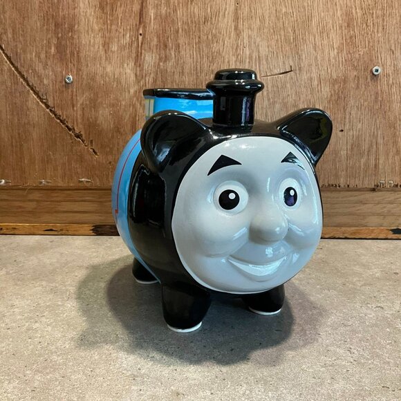 Thomas the Tank Engine 1 Blue Ceramic Piggy Bank, Raph Coin Bank - Picture 4 of 7